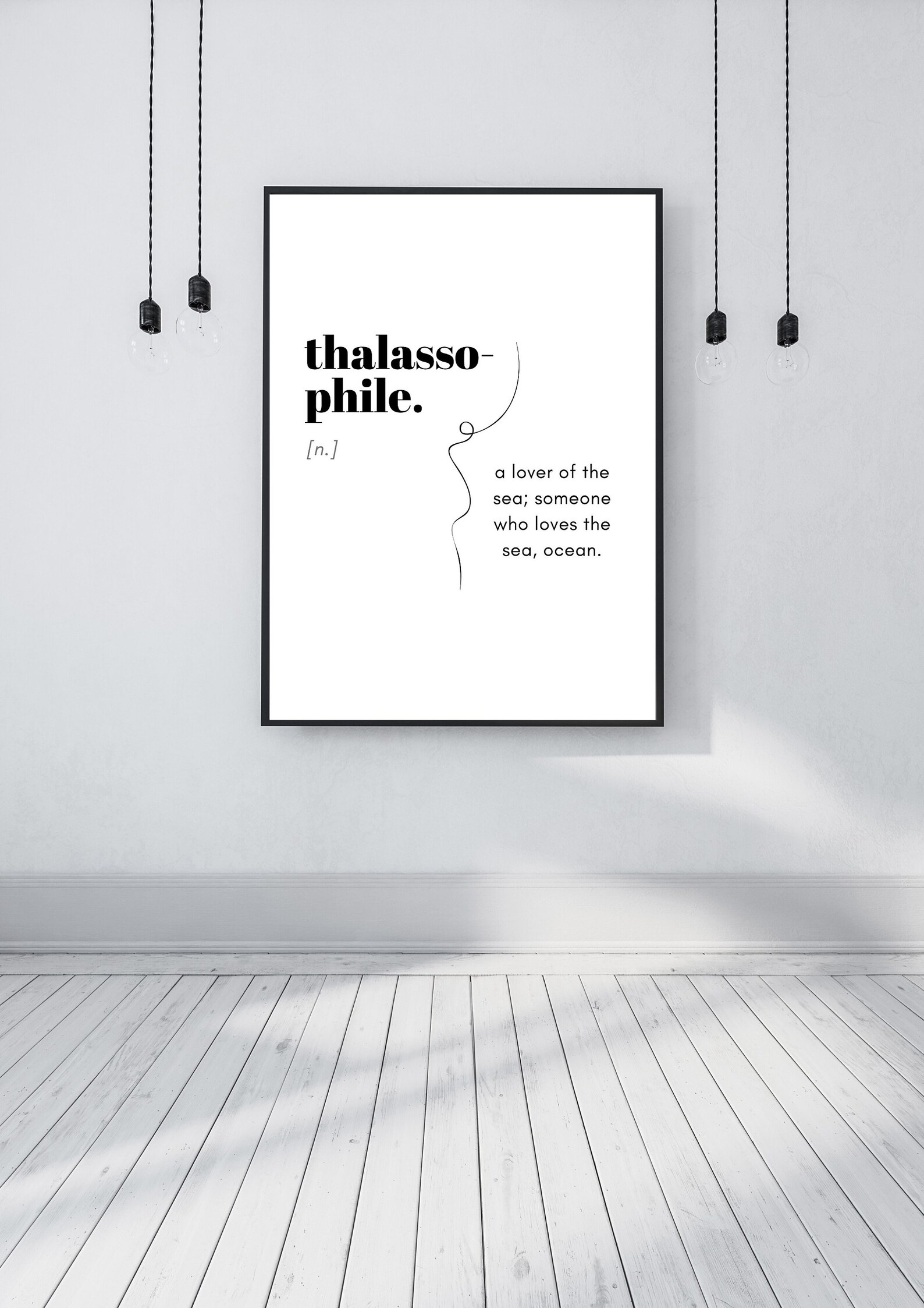Thalassophile Definition Print Greek Word Art Black and Etsy