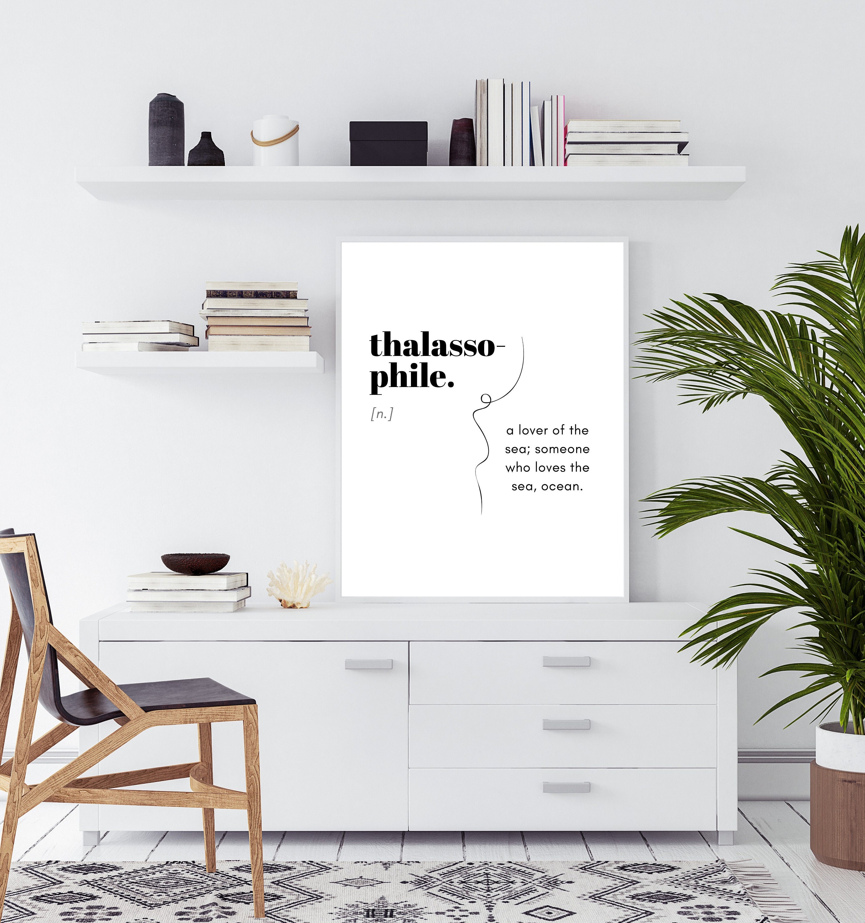 Thalassophile Definition Print Greek Word Art Black and Etsy