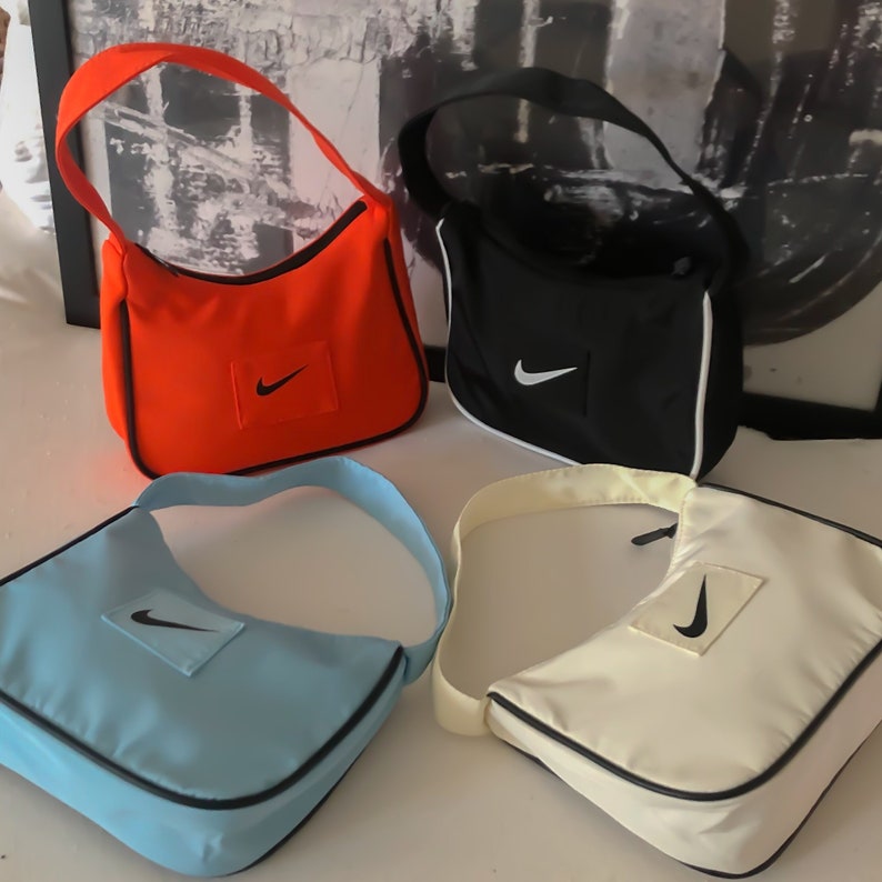 Reworked Nike Shoulder Bag Patched On Logo Etsy