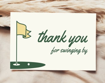 Golf Birthday Thank You Card Template: Par-Tee Party (Digital Download)