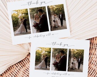 Modern Wedding Thank You Card: Photo Collage (Instant Download)