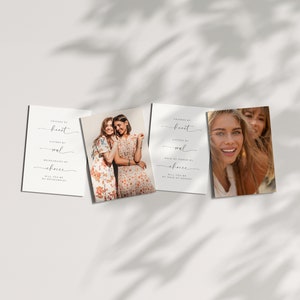 Friends by Heart, Sisters by Soul, bruidsmeisjes en bruidsmeisje by Choice Card, cadeau-uitnodiging - direct bewerken en downloaden
