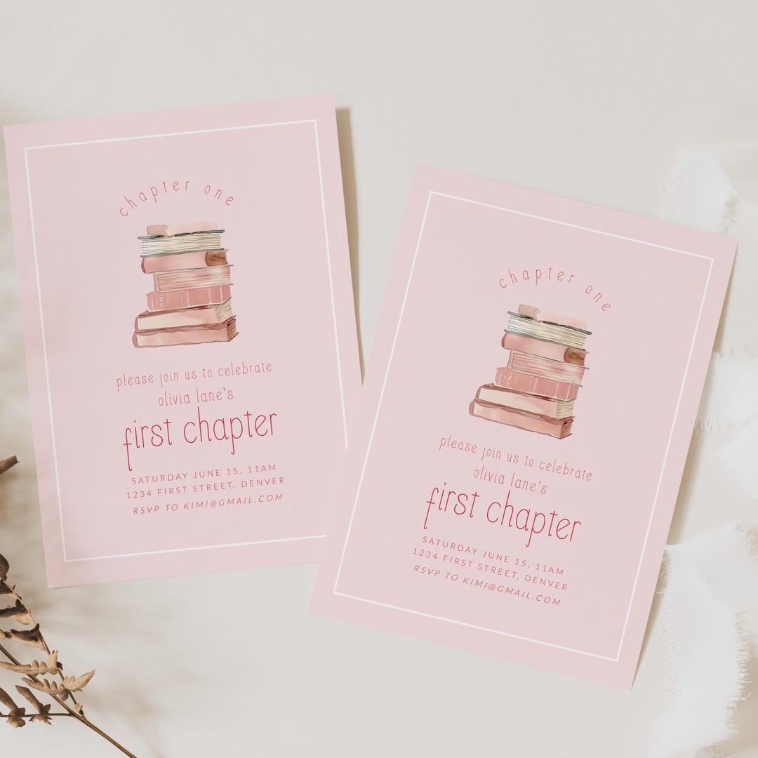 Storybook First Chapter 1st Birthday First Birthday Party Invitation ...