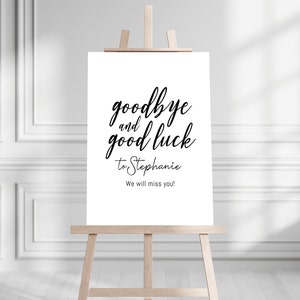 Farewell Party Invitation Template Goodbye and Good Luck - Black and ...