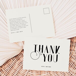 Modern Simple Custom Thank You Post Card with Name and Message - Instant Edit and Download