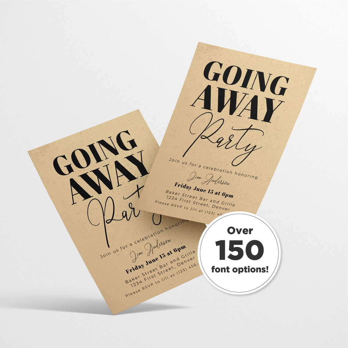 Going Away Party Invitation Template Retirement/change Etsy