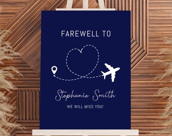 Farewell Airplane Poster: Retirement, Moving, New Job (18x24 inch Template)