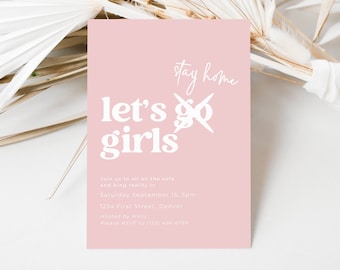 Invito per la serata tra ragazze di Galentine: cena moderna (stampabile o digitale)