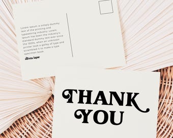 Custom Thank You Postcard: Modern Simple Design (Instant Download)
