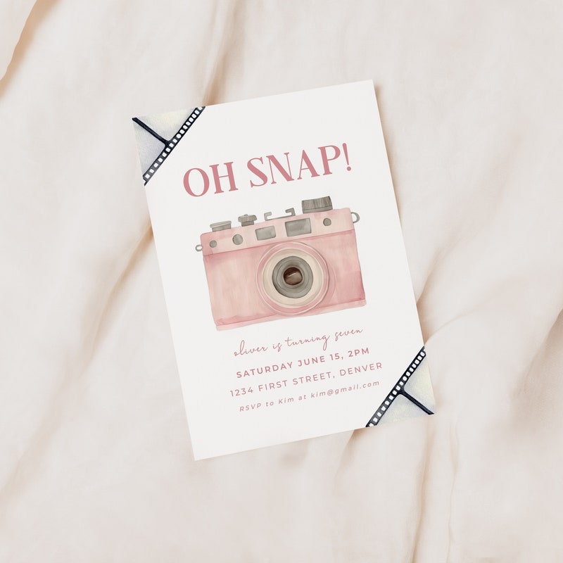 Camera Invitation - Etsy