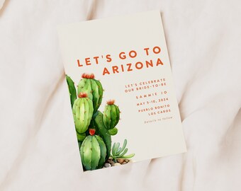 Cactus Bachelorette Party Invitation: Southwest Watercolor Template (Digital Download)