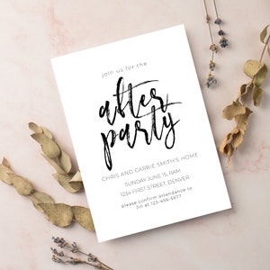 After Party Invitation Template - Any Color Background - Engagement, Rehearsal, Housewarming, Baby shower, Retirement