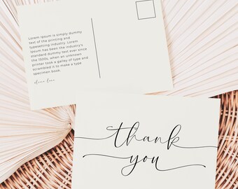 Custom Thank You Postcard: Modern Simple Design (Instant Download)