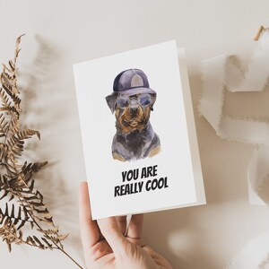 Você é muito legal Rottweiler Bulldog com óculos de sol - Cartão digital de aposentadoria / aniversário / parabéns - download instantâneo