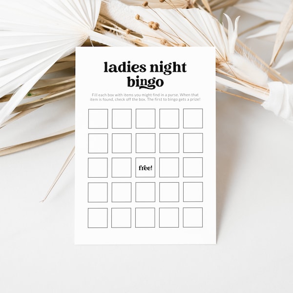 Ladies Girls Ladies Night Bingo Treasure Hunt Purse Edition - Instant Edit and Download