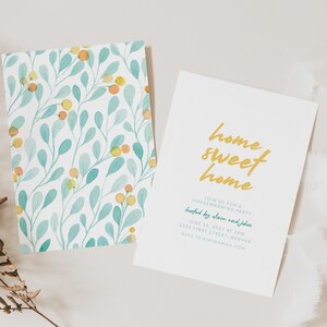 Fun Lemon and Orange Housewarming Invitation Template - Home Sweet Home -  Print or text/email - Instant Edit and Download