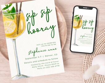 Cocktail Party Invitation Template: Birthday, Anniversary, Shower (Digital Download)