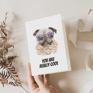 Você é um Bulldog Inglês muito legal com óculos de sol - Cartão digital de aposentadoria / aniversário / parabéns - download instantâneo