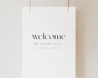 Modern Welcome Sign Poster: Minimalist Event Decor (Digital Download)