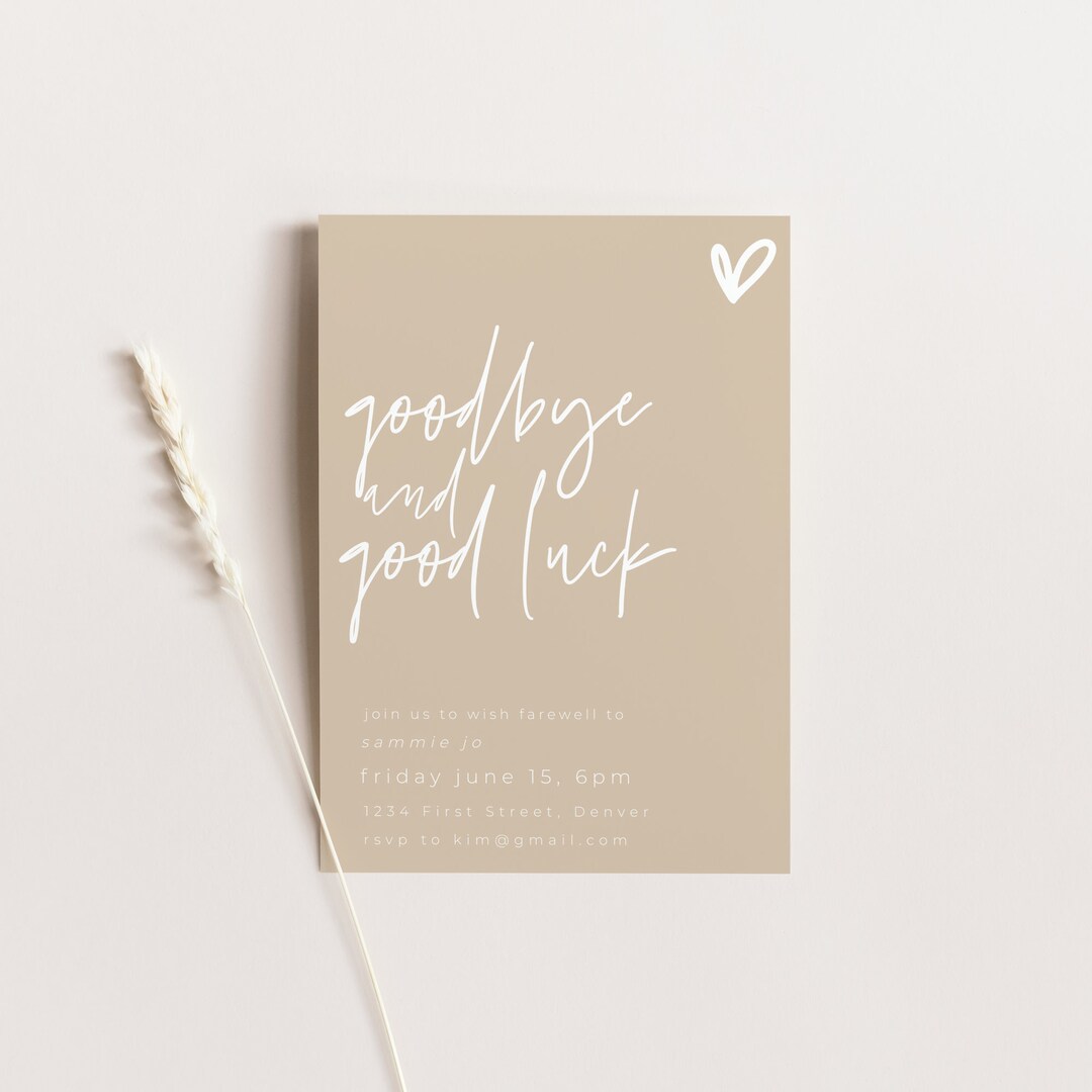 Farewell Party Invitation Template: Handwritten Font (digital Download ...