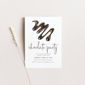 Chocolate Dessert Party Invitation Template - Instant Edit and Download - Housewarming, Birthday, Anniversary, Retirement