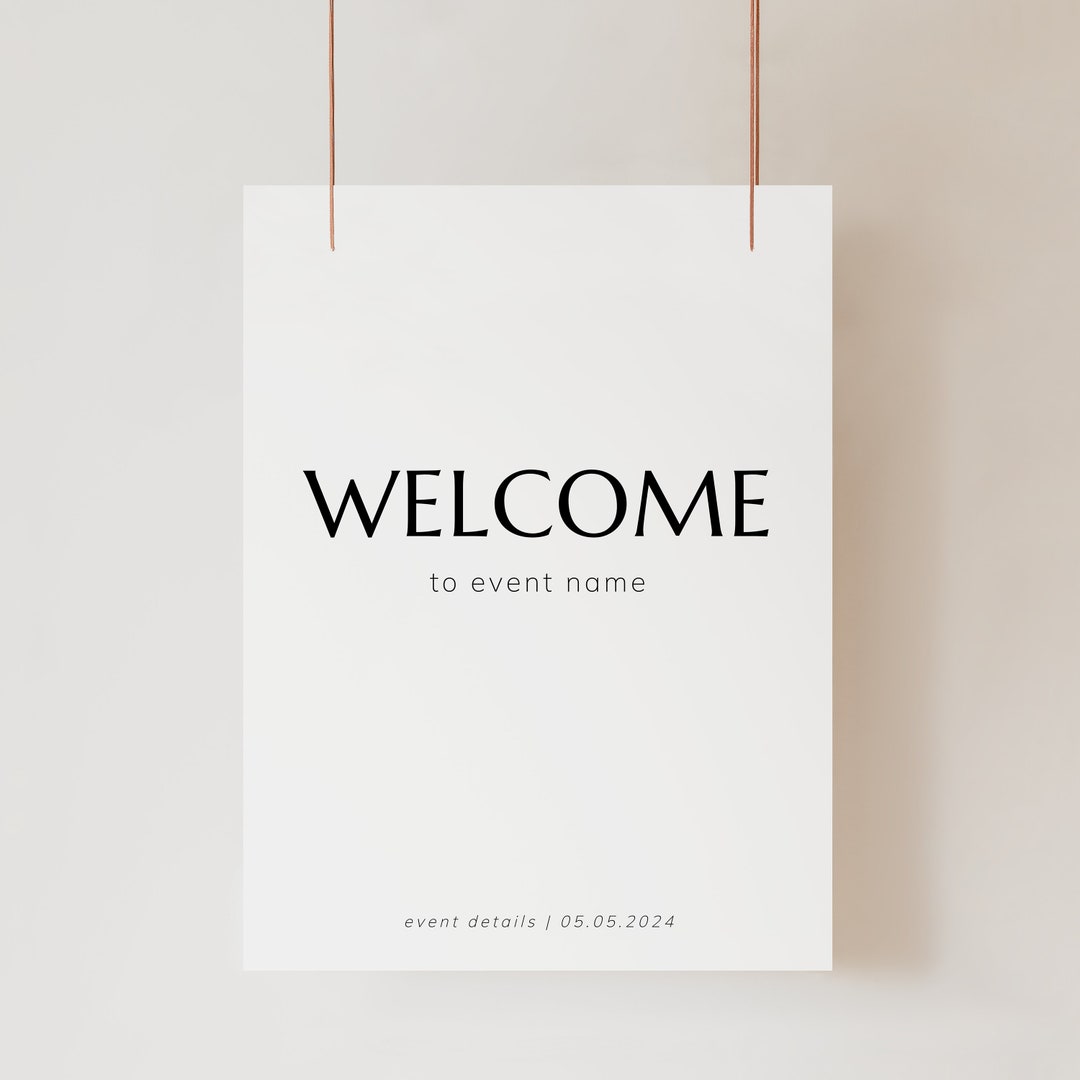 Simple Modern Welcome Sign Poster in Four Sizes, 8x10 Inches, 16x20 ...