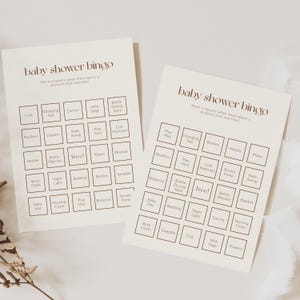 Bingo para baby shower, 10 tarjetas diferentes, editables: edición y descarga instantáneas