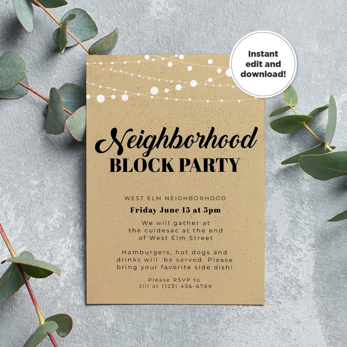 Editable and Customizable Block Party/neighborhood Party - Etsy