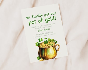 St. Patrick's Day Sip and See Invitation: Pot of Gold (Instant Download)