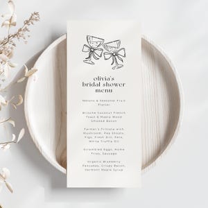 Einfaches und modernes Brautparty-Menü für jede Veranstaltung - Hochzeit/Probeessen/Firmenessen/Gala - Instant Edit und Download