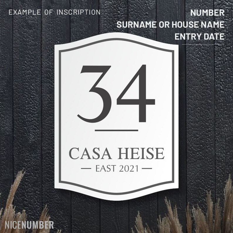 Contemporary Reflective House Sign Personalized Modern Address Plaque