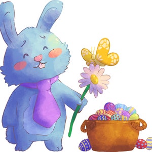 Easter Bunny Illustration-Concept Illustration SVG - Digital download - Asset in Separate Files and Layers