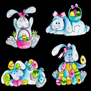 Easter Bunny SVG, EPS, Bunny Couple, Embroidery Easter PNG, Sublimation Art, Bunny Vector Transparent, Kids Bunny Easter Design, Easter Eggs