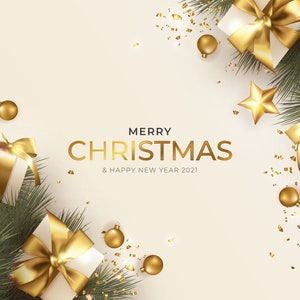 Oro Touch Buon Natale SVG per Poster, Adesivi, Biglietto d'Augurio, T-Shirt, Stampa vinile, Ricamo - 5 Disegni con file SVG ed EPS