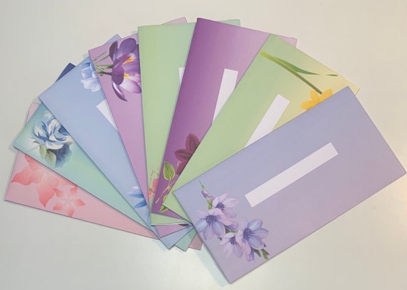 8 Count Cash Envelopes Spring Flower Ombre Designs | Etsy