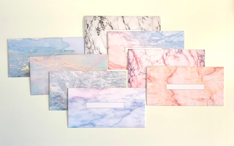 8 Count Printable Cash Envelopes Marble image 2