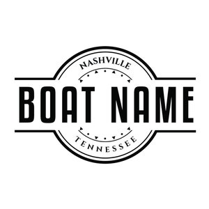 Custom Boat Name Decal with Hailing Port & State - Permanent Marine-Grade Vinyl Lettering for Transom, Yacht, Ship, Sailboat, Signs!