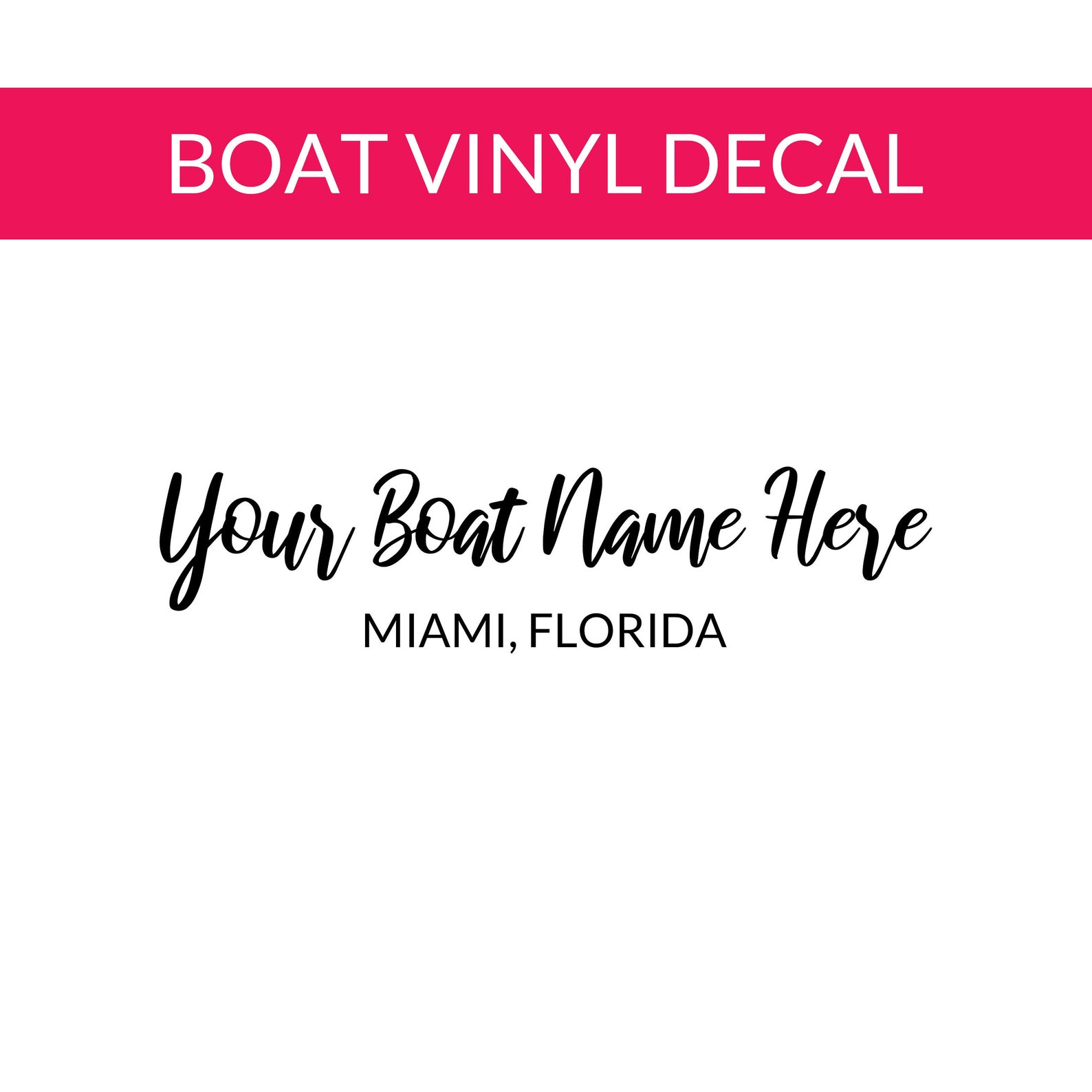Custom Boat Name Decal With Hailing Port State Permanent Etsy