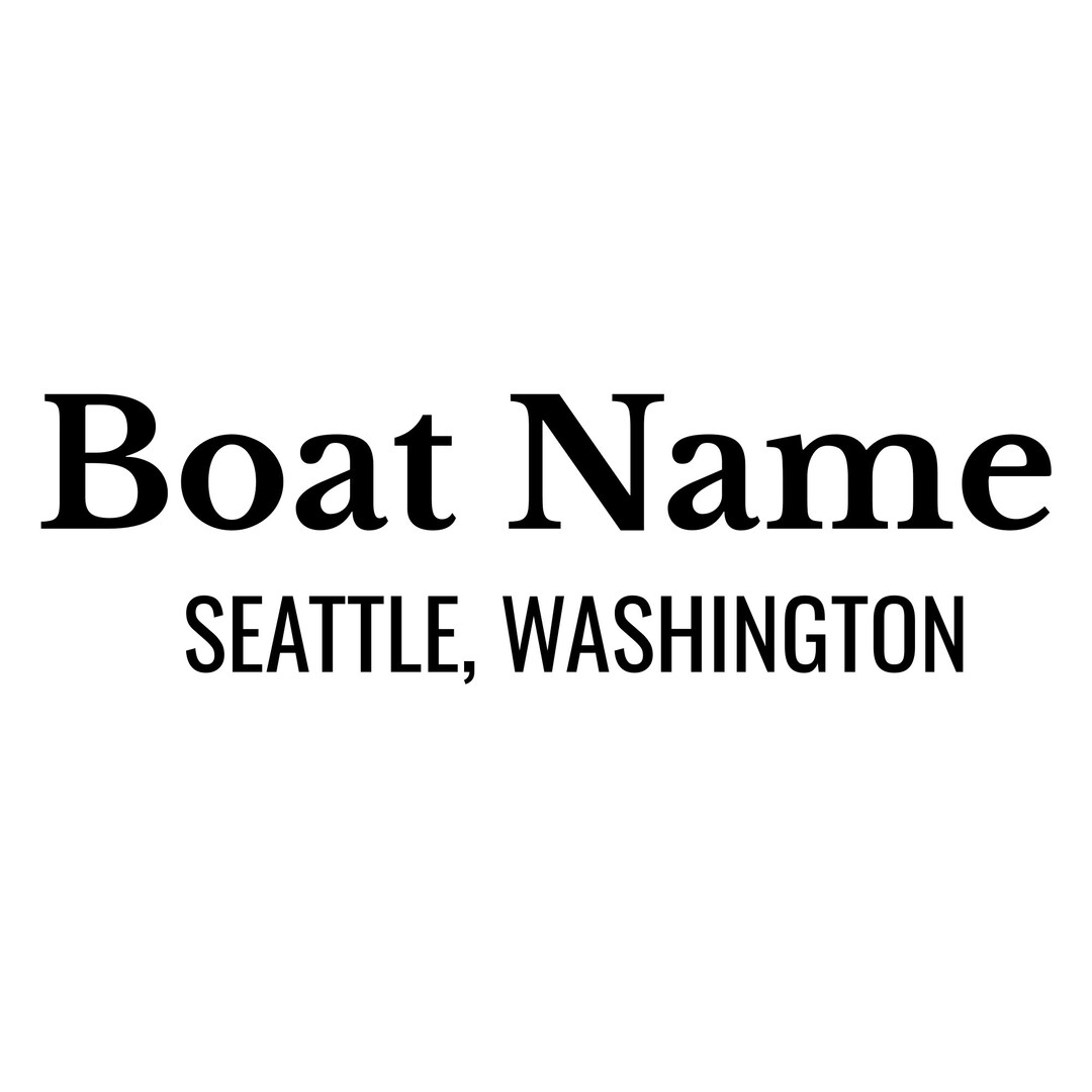 Custom Boat Name Decal With Hailing Port & State - Permanent Marine ...