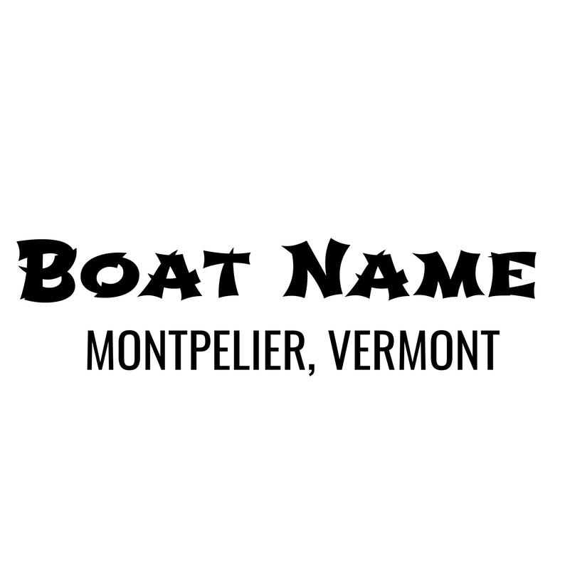 Boat Name Vinyl Decal With Hailing Port & State Permanent Etsy
