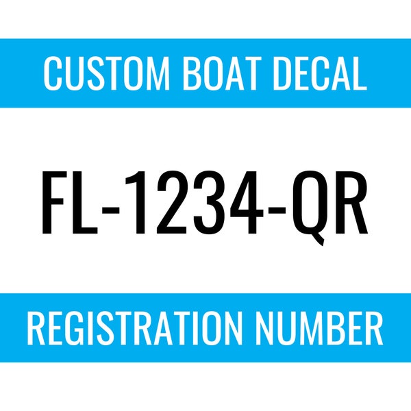 Custom Boat Registration Numbers Marine Grade Vinyl Etsy