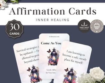 Inner Healing Affirmation Cards, Digital Download for Self-Care, Inner Child Healing & Positive Affirmations