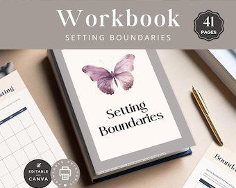 Setting Boundaries Worksheet, Boundary Workbook Adult, Editable Wellness Journal, Workplace Relationship Communication, INSTANT DOWNLOAD