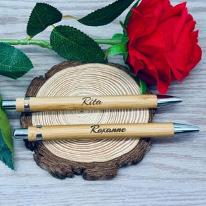 Bamboo Wood Engraved Pens : Name, Scripture, Gift
