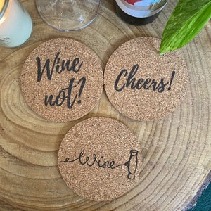 Personalisierte Korkuntersetzer eckig, rund / Platzkarten/ Namensschild/ Gastgeschenk klein / Glasuntersetzer mit Wunschtext