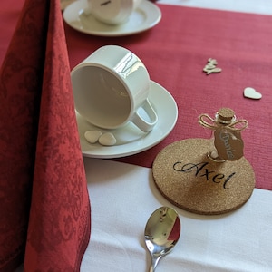 Sottobicchieri in sughero personalizzati rotondi, quadrati / segnaposto / targhette / regali per gli ospiti / sottobicchieri in vetro con testo desiderato / sottobicchieri