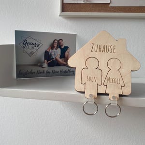 Schlüsselbrett Holz personalisierbar / Einzugsgeschenk / Schlüsselring/ Valentinstag / Schlüssel board Couple / Schlüsselanhänger Haus