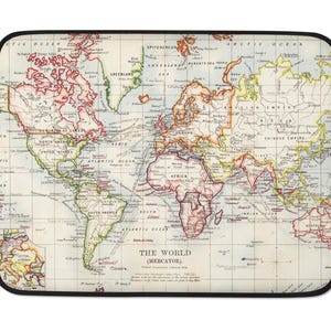 World Map Laptop Sleeve, Travel Case, Country Map, Labeled Map, Traveler, Teacher, Gifts for Him Her, Map of the World, Political Map,Globe,