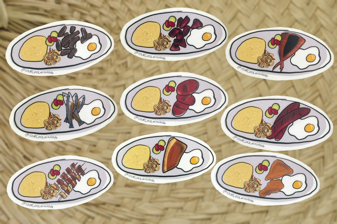 Longsilog Sticker Filipino Meals Stickers: Silogs Tapsilog, Tocilog, Longsilog ...