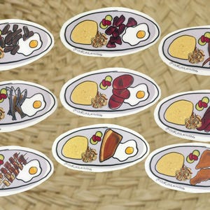 Filipino meals stickers: Silogs Tapsilog, Tocilog, Longsilog, Chicksilog, BBQsilog, Hotsilog, Bangsilog, Porksilog, Tinapasilog